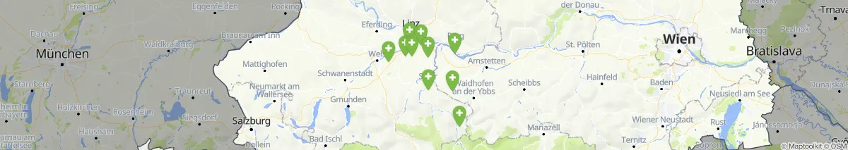 Kartenansicht für Apotheken-Notdienste in der Nähe von Steyr  (Stadt) (Bezirk, Oberösterreich) (173)